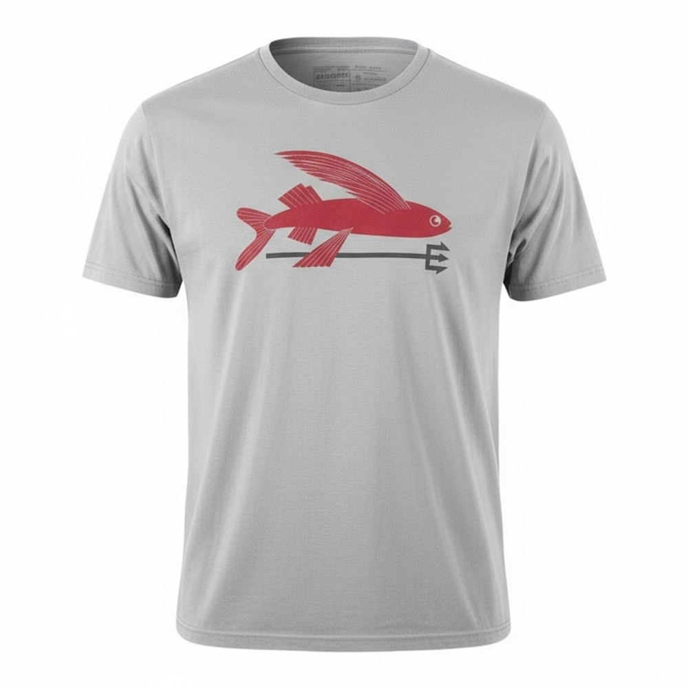 Patagonia Grey Organic Cotton Red Fish Graphic Tee Short Sleeve T-Shirt Size XXL